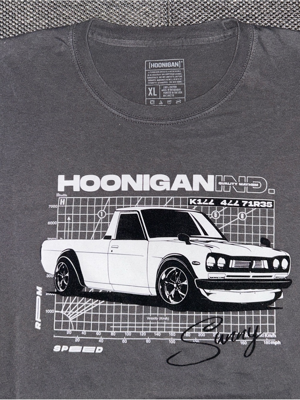 Hoonigan Industries JDM Gray T Shirt Mens Size